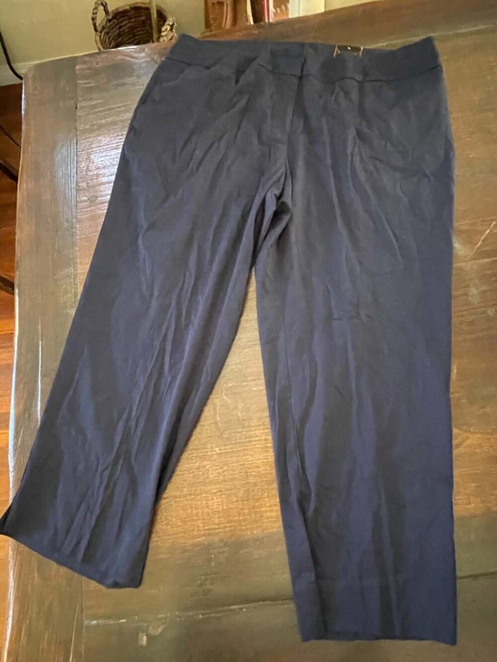 Avenue Women's Ankle Cropped Pants Navy Blue Sz 18 NWT $54 Cotton-Blend Pockets